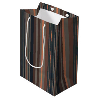 Dunkles Waldstreifen-Design Mittlere Geschenktüte