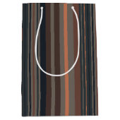 Dunkles Waldstreifen-Design Mittlere Geschenktüte (Vorderseite)