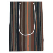 Dunkles Waldstreifen-Design Mittlere Geschenktüte (Rückseite)