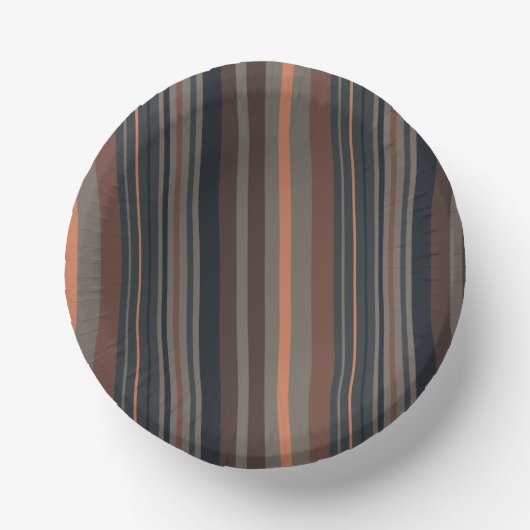 Dunkles Waldstreifen-Design Pappteller (Vorderseite)