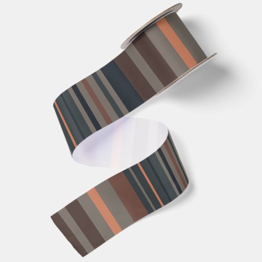 Dunkles Waldstreifen-Design Satinband (Rückseite)