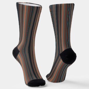 Dunkles Waldstreifen-Design  Socken