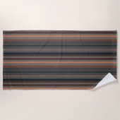 Dunkles Waldstreifen-Design Strandtuch (Vorderseite)