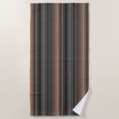 Dunkles Waldstreifen-Design Strandtuch (Vorderseite)