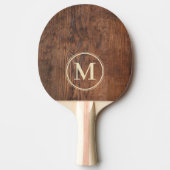 Dunkles Walnussholz-Monogramm Tischtennis Schläger (Vorderseite)