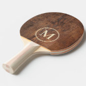 Dunkles Walnussholz-Monogramm Tischtennis Schläger (Vorderseite)