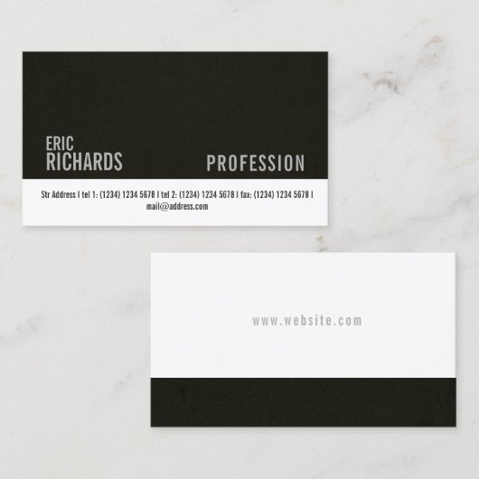 Dunkles Wand-Imitat konkret und weiße Visitenkarte (Vorne/Hinten)