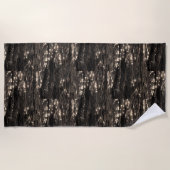 Dunkles Wasser Mondlicht Funkelreflexion schwarz Strandtuch (Vorderseite)