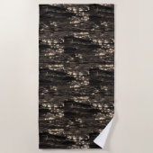 Dunkles Wasser Mondlicht Funkelreflexion schwarz Strandtuch (Vorderseite)