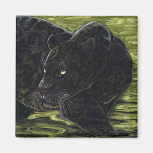 Dunkles Wasser - schwarzer Panther Magnet