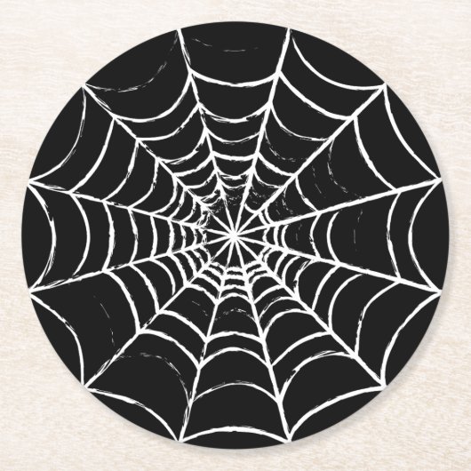 Dunkles Web Runder Pappuntersetzer (Vorderseite)