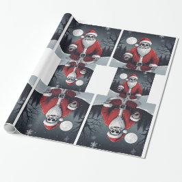 Dunkles Weihnachtsmann-glänzendes Wrapping Paper Geschenkpapier