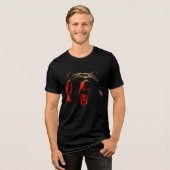 Dunkles Wildbärenporträt in dramatischer Beleuchtu Tri-Blend Shirt (Vorderseite voll)