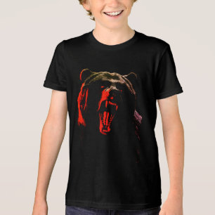 Dunkles Wildbärporträt in dramatischer Beleuchtung Tri-Blend Shirt