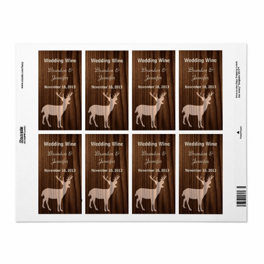 Dunkles Wood Deer Wild Life Mini Weinmarken (Vorne)