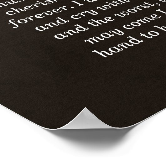 Dunkles Wood & Silver Wedding Vows glücklich immer Poster (Ecke)