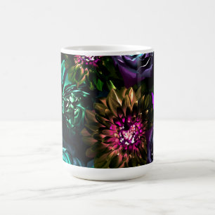 Dunkles Wunderland Fette Glamour Blumen Blumen Kaffeetasse
