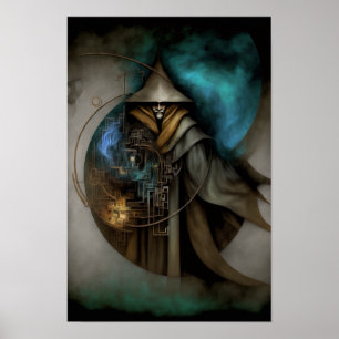 Dunkles Zauberer Fantasy Poster Zauberer Dekorat