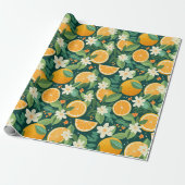 Dunkles Zitrusenhain-Blumengeschenk Geschenkpapier (Ungerollt)