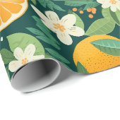 Dunkles Zitrusenhain-Blumengeschenk Geschenkpapier (Rolleneckpunkt)