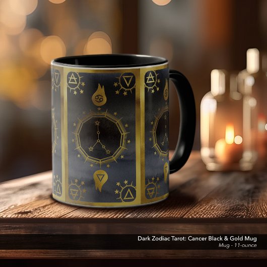 Dunkles Zodiac-Tarot: Krebsschwarz und -Gold Tasse