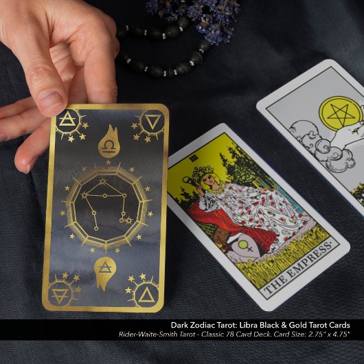 Dunkles Zodiac-Tarot: LIbra Black & Gold Spielkarten