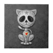 Dunkles Zombie-Zuckerkätzchen Fliese (Vorderseite)