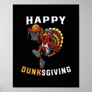 Dunksgiving Truthahn Skelett Spieler Lustig Thanks Poster