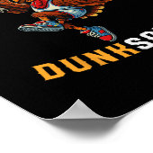 Dunksgiving Turkey Sketll Player Funny Thanksgivin Poster (Ecke)