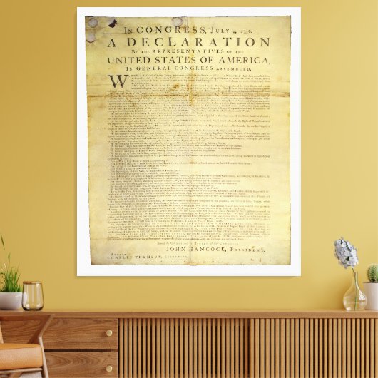 Dunlap Broadside Declaration of Independence 1774 Leinwanddruck (Insitu (Wohnzimmer))