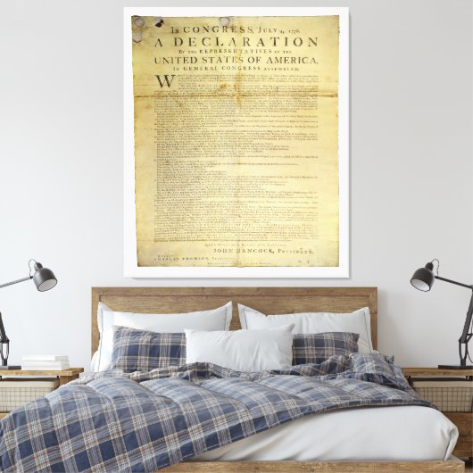 Dunlap Broadside Declaration of Independence 1774 Leinwanddruck (Insitu (Schlafzimmer))