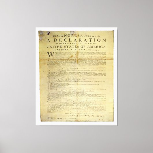 Dunlap Broadside Declaration of Independence 1774 Leinwanddruck (Vorderseite)