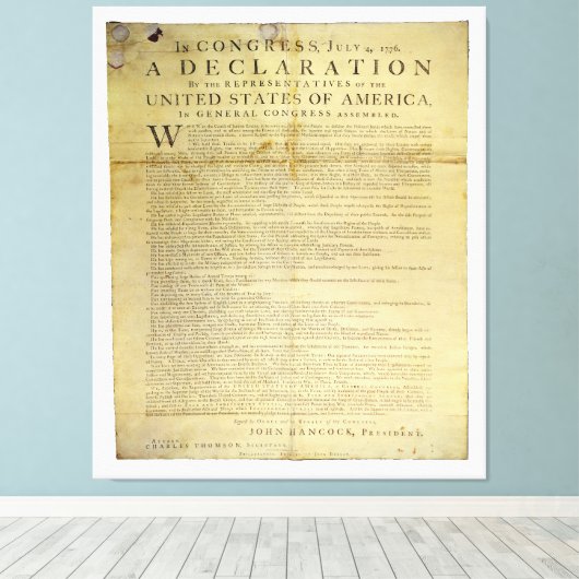 Dunlap Broadside Declaration of Independence 1774 Leinwanddruck (Insitu (Holzboden))