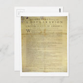 Dunlap Broadside Declaration of Independence 1774 Postkarte (Vorne/Hinten)