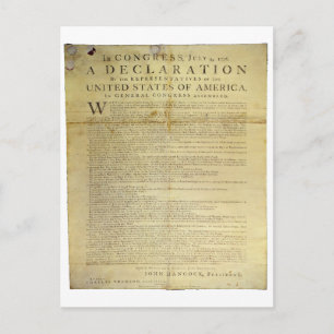 Dunlap Broadside Declaration of Independence 1774 Postkarte