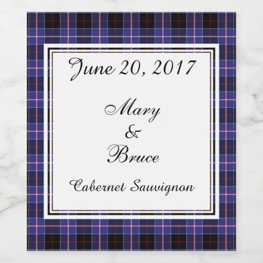 Dunlap Scottish Wedding Wine Label Weinetikett (Einzelnes Label)