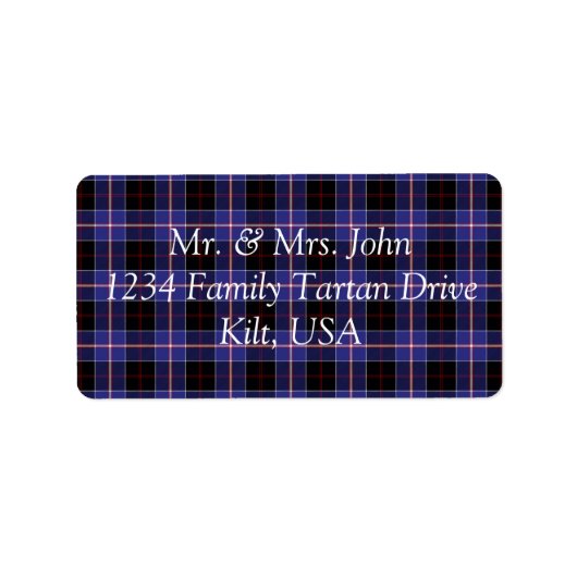 Dunlap Tartan Label Adressaufkleber (Vorne)