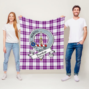 Dunlop Dress Clan Abzeichen Tartan Kariert Fleecedecke