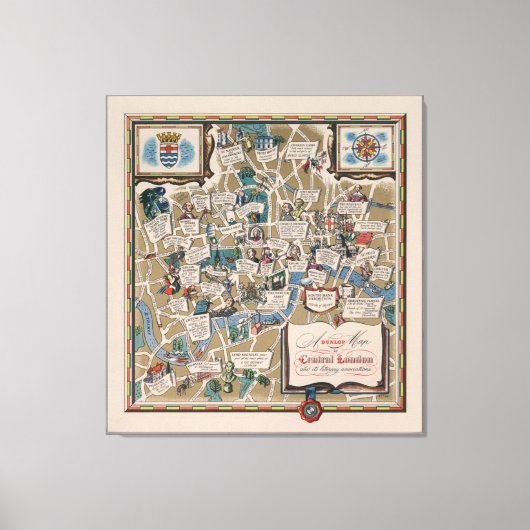 Dunlop-Karte - Literarische Sehenswürdigkeiten von Leinwanddruck (Vorderseite)