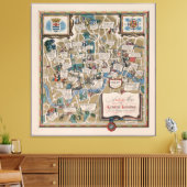 Dunlop-Karte - Literarische Sehenswürdigkeiten von Leinwanddruck (Insitu (Wohnzimmer))