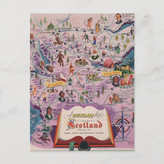 Dunlop Karte von Central Scotland (Vorderseite)