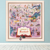 Dunlop Karte von Central Scotland Leinwanddruck (Insitu (Holzboden))