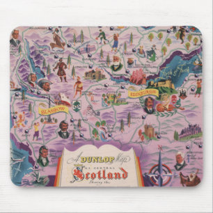 Dunlop Karte von Central Scotland Mousepad