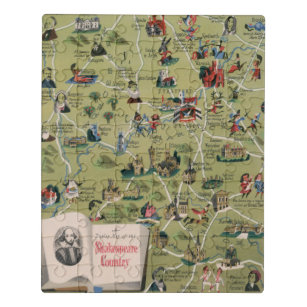 Dunlop Karte von Shakespeare-Land, England Puzzle