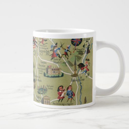 Dunlop Map of Shakespeare Country, England Jumbo-Tasse (Rechts)