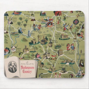 Dunlop Map of Shakespeare Country, England Mousepad