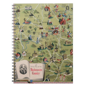 Dunlop Map of Shakespeare Country, England Notizblock