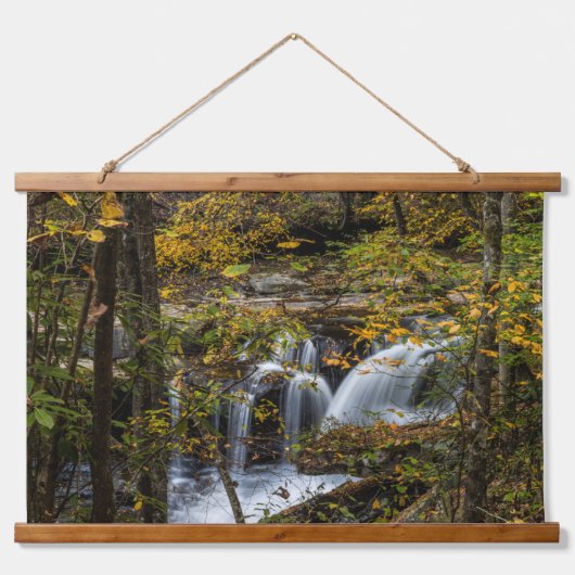 Dunloup Creek Falls | West Virginia Wandteppich Mit Holzrahmen (Vorne)
