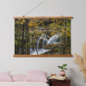 Dunloup Creek Falls | West Virginia Wandteppich Mit Holzrahmen (Schlafzimmer)