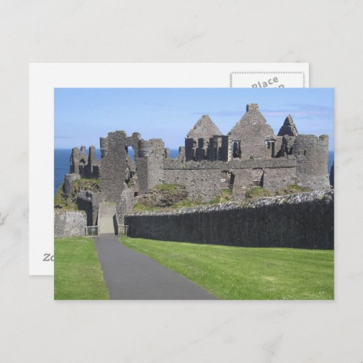 Dunluce Castle nahe Bushmills und Portrush, 2 Postkarte (Vorne/Hinten)